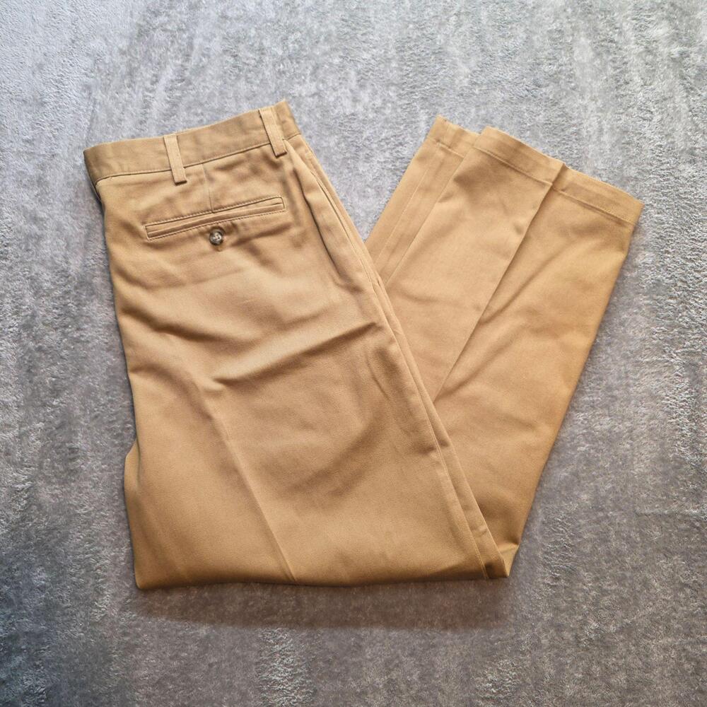 L.L. Bean Double L Chino Pants Mens 35x29 Beige Classic Fit Straight Leg Casual